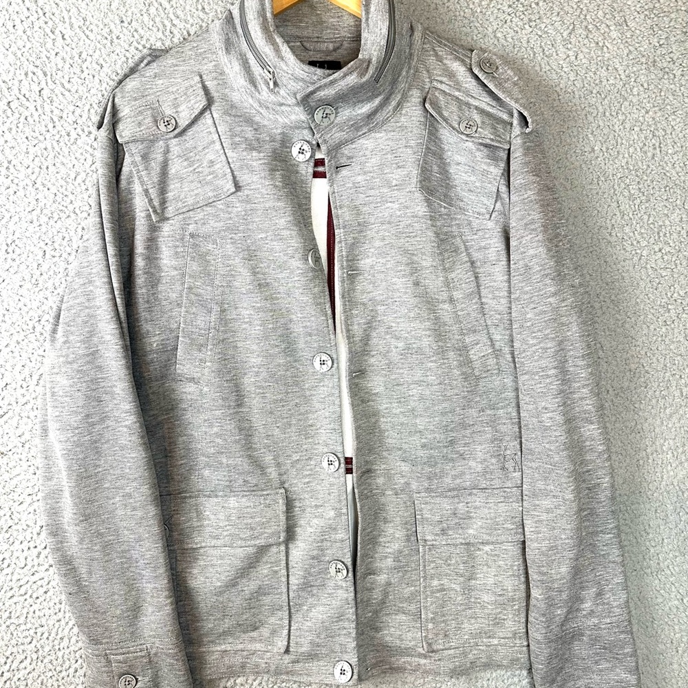 Men's Light Gray Button-Up Jacket